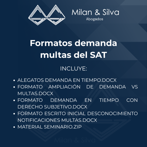 Formatos demanda multas del SAT