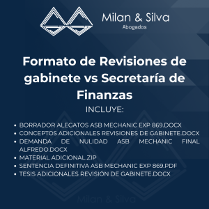 Formato de Revisiones de gabinete vs Secretaría de Finanzas